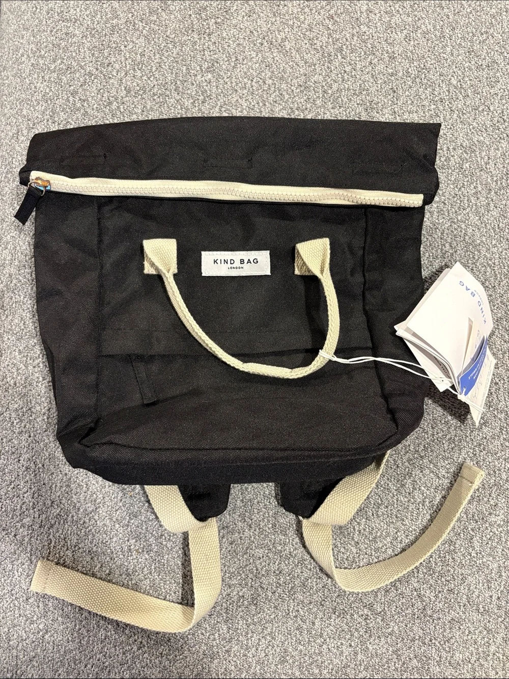 Kind Bag London Backpack with Cream Handles